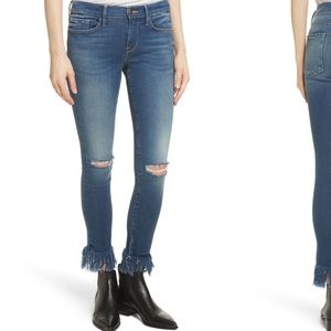 FRAME Le Skinny De Jeanne Double Raw-Edge Jeans
